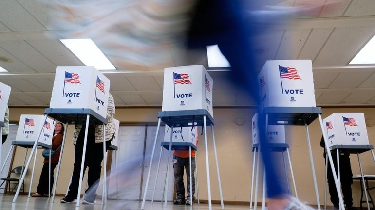 People vote, Nov. 5, 2024, in Oak Creek, Wis.