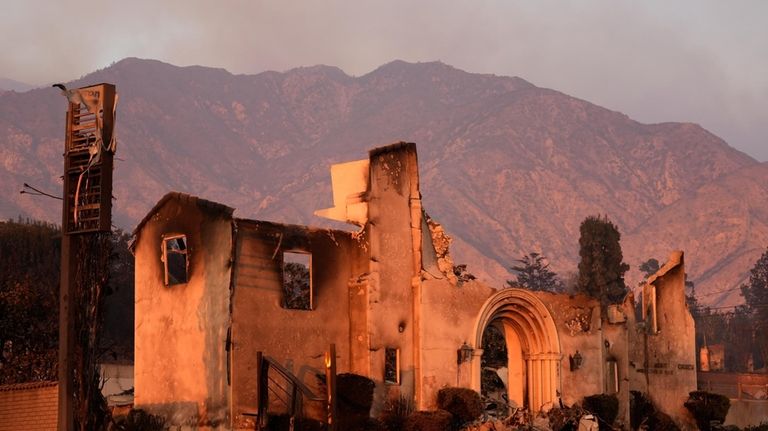 The Altadena Community Church is pictured the day after it...