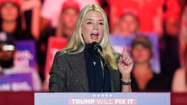 Former Florida Attorney General Pam Bondi speaks at a campaign...