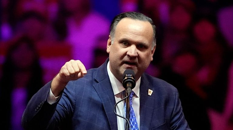 Dan Scavino speaks before Republican presidential nominee former President Donald...