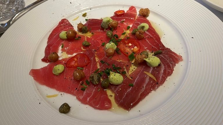 The Montauk tuna carpaccio at Luca in Stony Brook.