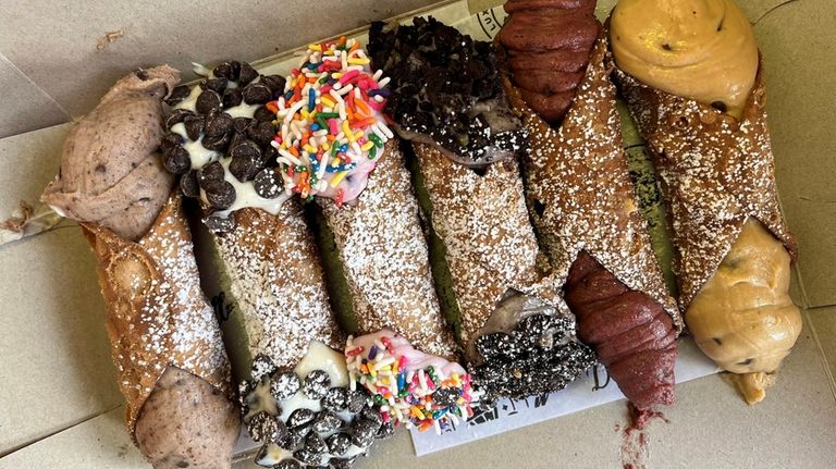 A box of six cannolis at Dolce Bella in Oceanside...