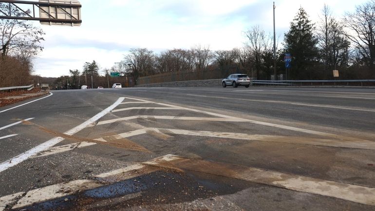 A Sunday view of the collision location on Glen Cove...