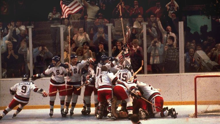 In this Feb. 22, 1980, file photo, the U.S. hockey...