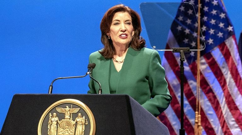 Gov. Kathy Hochul delivers her State of the State address at...