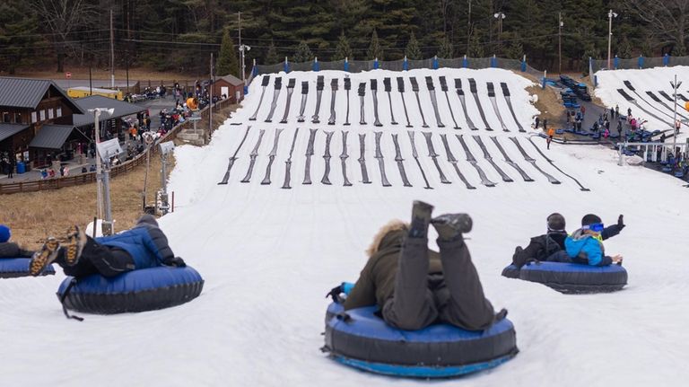 Tubing lanes at the Camelback resort in the Poconos.