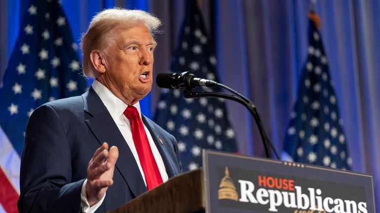 President-elect Donald Trump speaks at meeting of the House GOP...